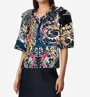 Versace Black Floral Totem Blouse