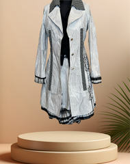 Save the Queen Black & White Stripped Coat