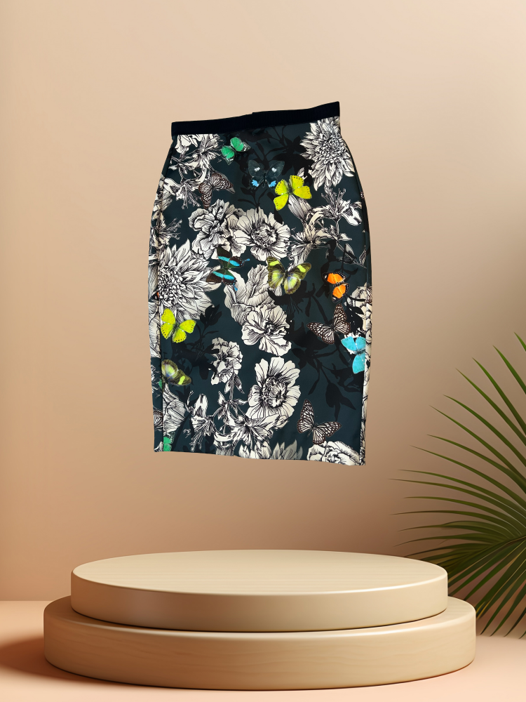 Marccain flower & butterfly printed skirt