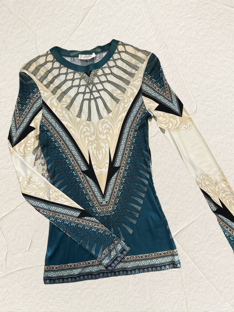 Versace Green Totem Blouse