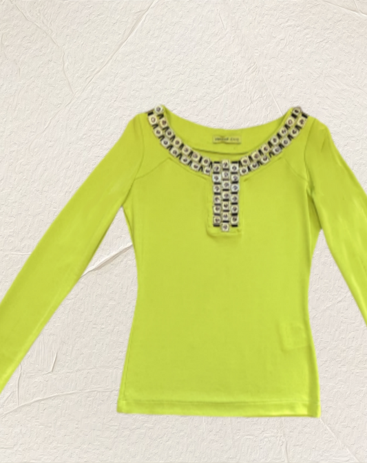 Versace Florescent Green Blouse