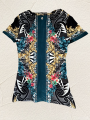 Versace Black Floral Totem Blouse