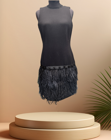 Michael Kors Black Feather Dress