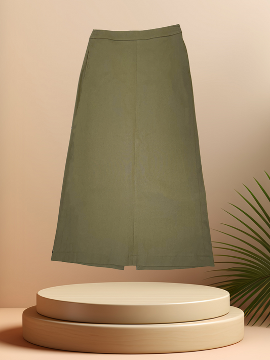 D'errico Army Green Long Skirt